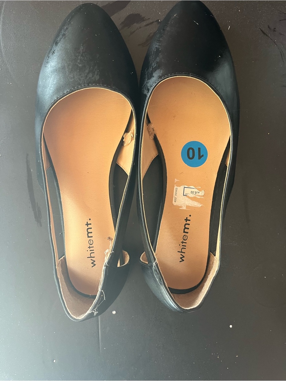WhiteMT Black Women's Pointed Toe Ballet Flats